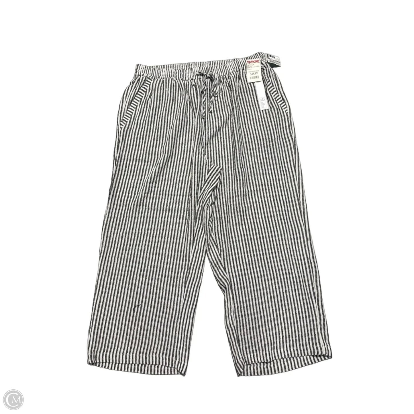 Pants Linen By Jane And Delancey In Grey & White, Size: 18