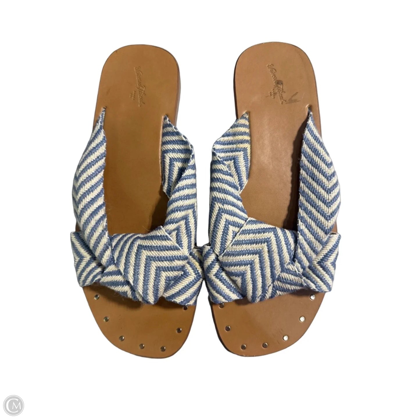 Sandals Flats By Universal Thread In Blue & White, Size: 9