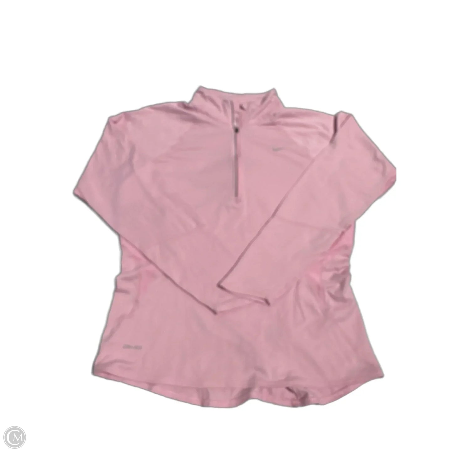 Athletic Top Long Sleeve Collar By Nike In Pink, Size: M