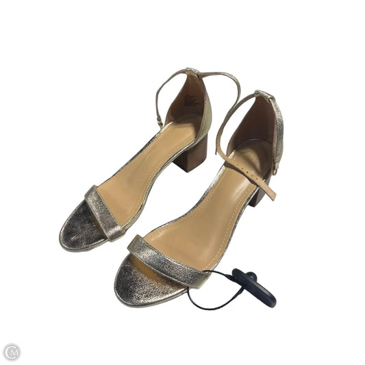 Shoes Heels Block By Justfab In Gold, Size: 10