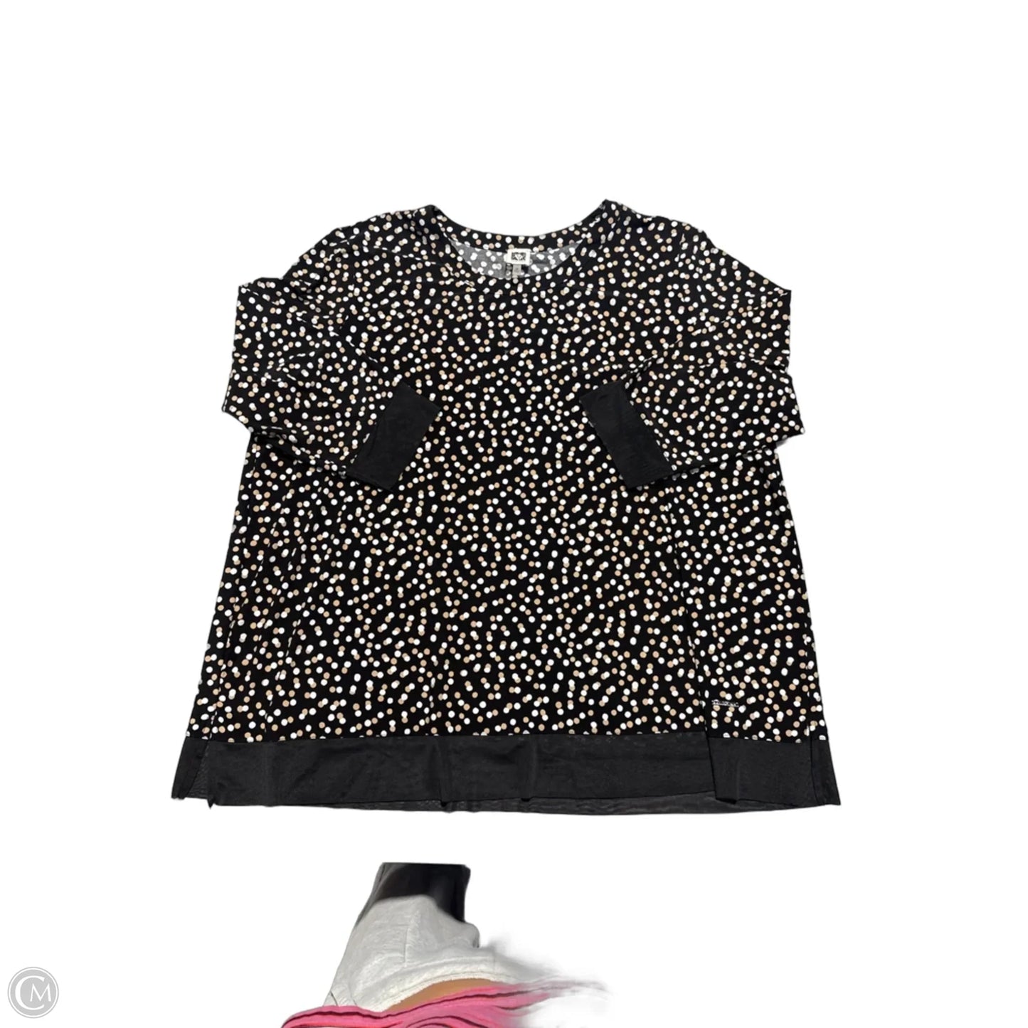 Top 3/4 Sleeve By Anne Klein In Black & Tan, Size: 3x