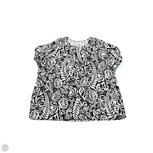 Top Short Sleeve By Croft And Barrow In Black & White, Size: 3x