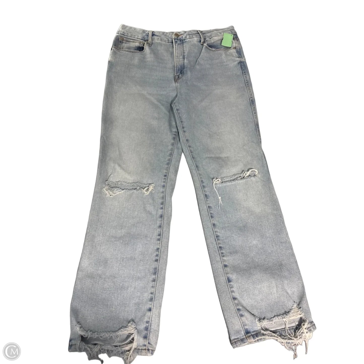 Jeans Straight By Good American In Blue Denim, Size: 14