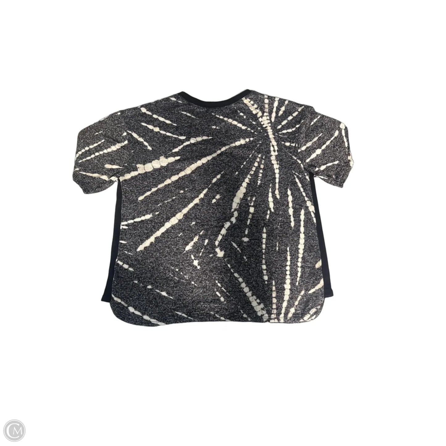 Top Short Sleeve By Dkny In Black & Grey, Size: L