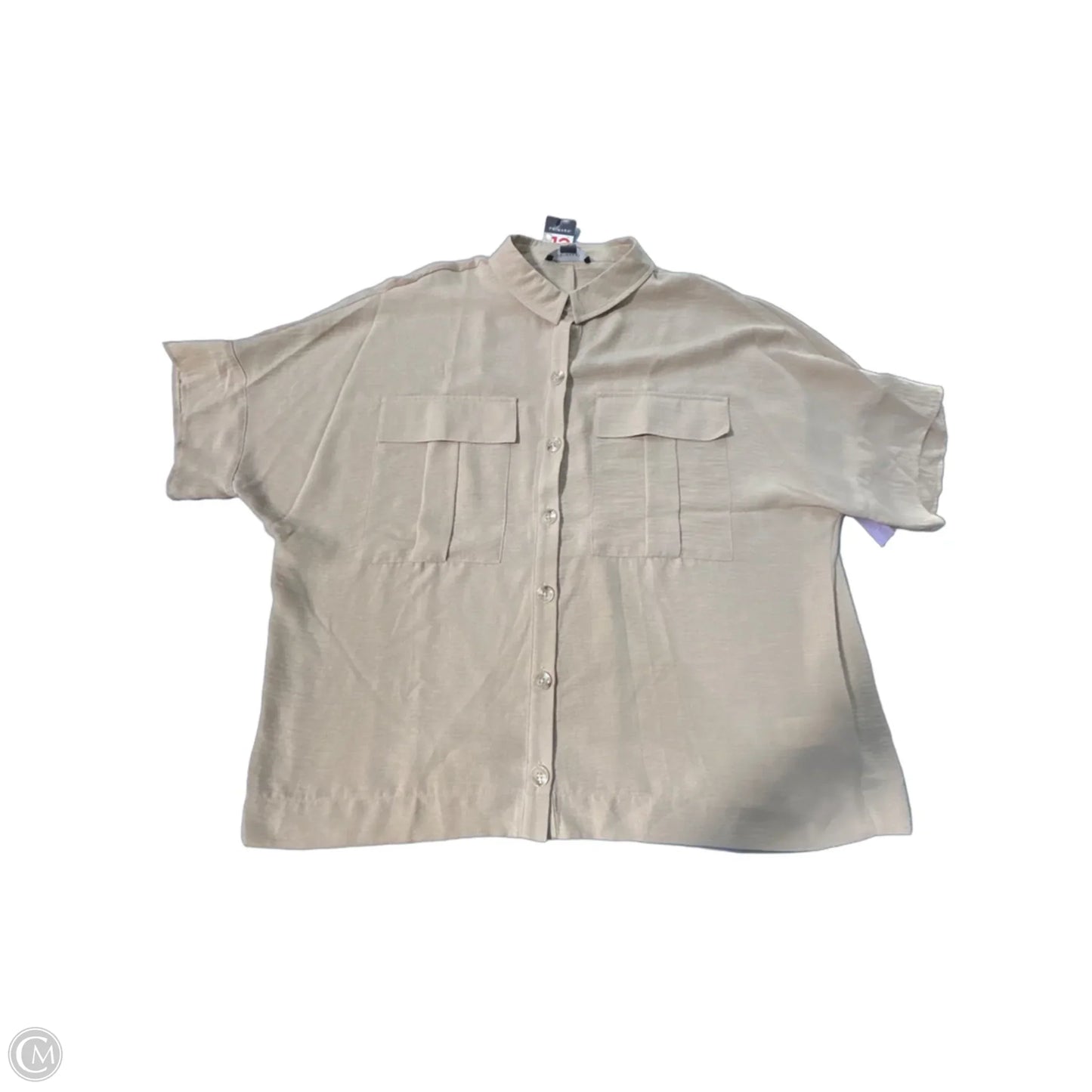 Top Short Sleeve By Primark In Tan, Size: L
