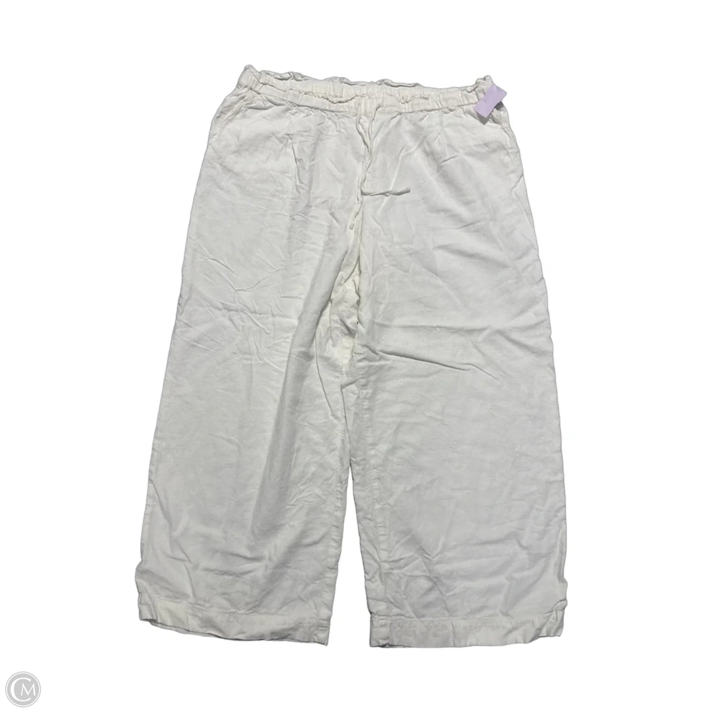 Pants Linen By Time And Tru In White, Size: Xxl