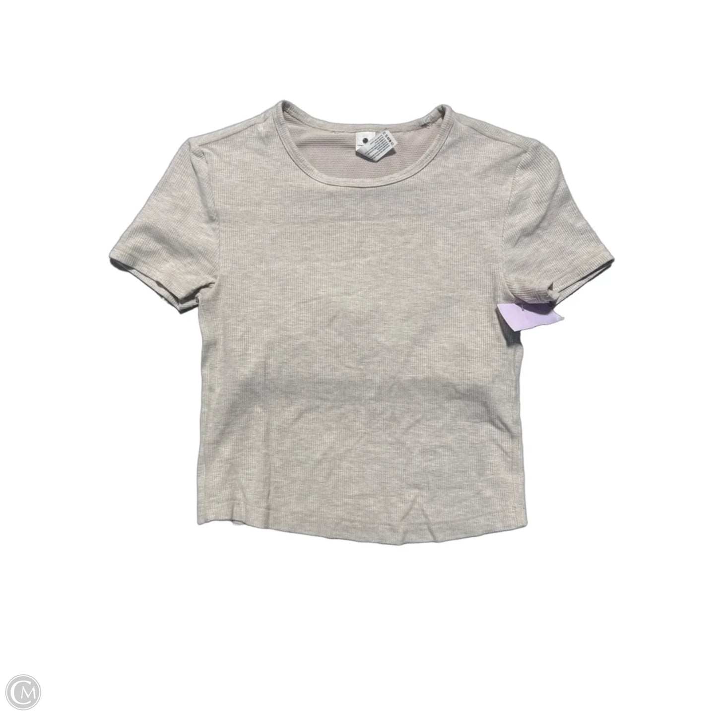 Top Short Sleeve By Yogalicious In Tan, Size: Xs