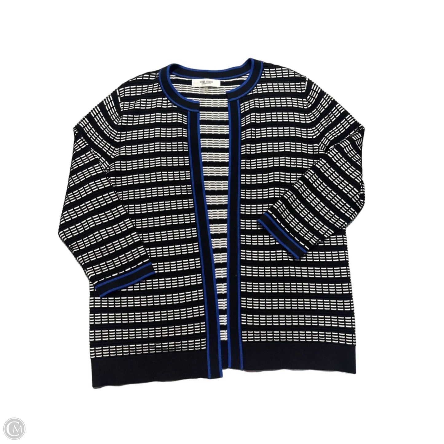 Cardigan By Jones Studio In Black & White, Size: L