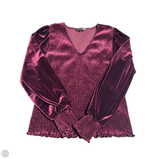 Top Long Sleeve By 1.state In Maroon, Size: L