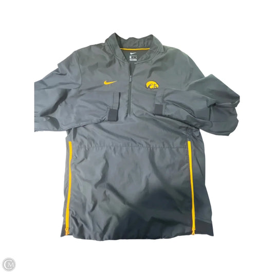 Athletic Jacket By Nike In Grey, Size: M