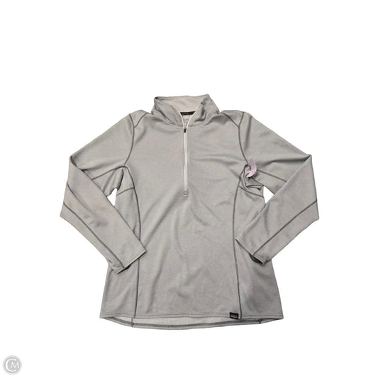 Athletic Top Long Sleeve Collar By Patagonia In Grey, Size: L