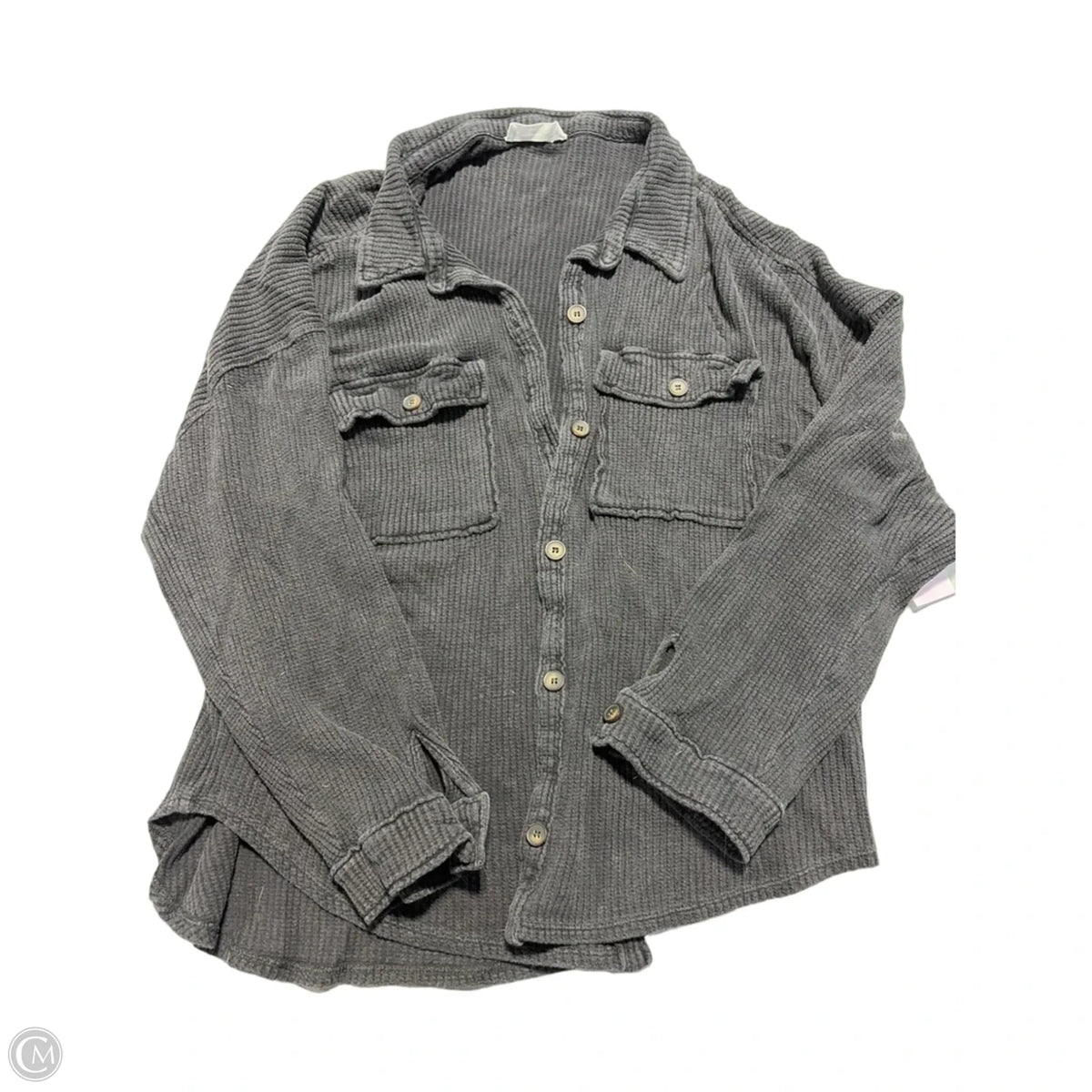 Top Long Sleeve By Double Zero In Grey, Size: S