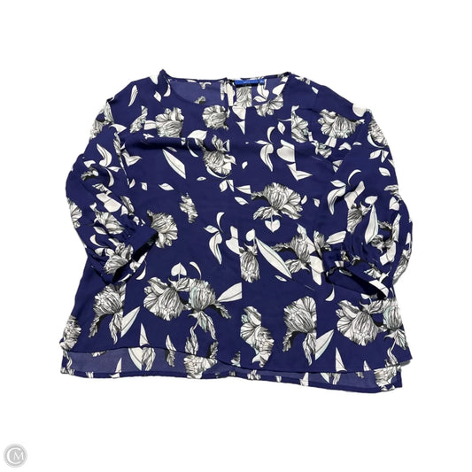 Blouse 3/4 Sleeve By Apt 9 In Blue, Size: L