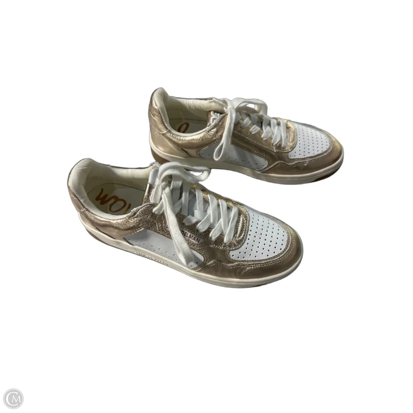 Shoes Sneakers By Sam Edelman In Gold & White, Size: 7.5