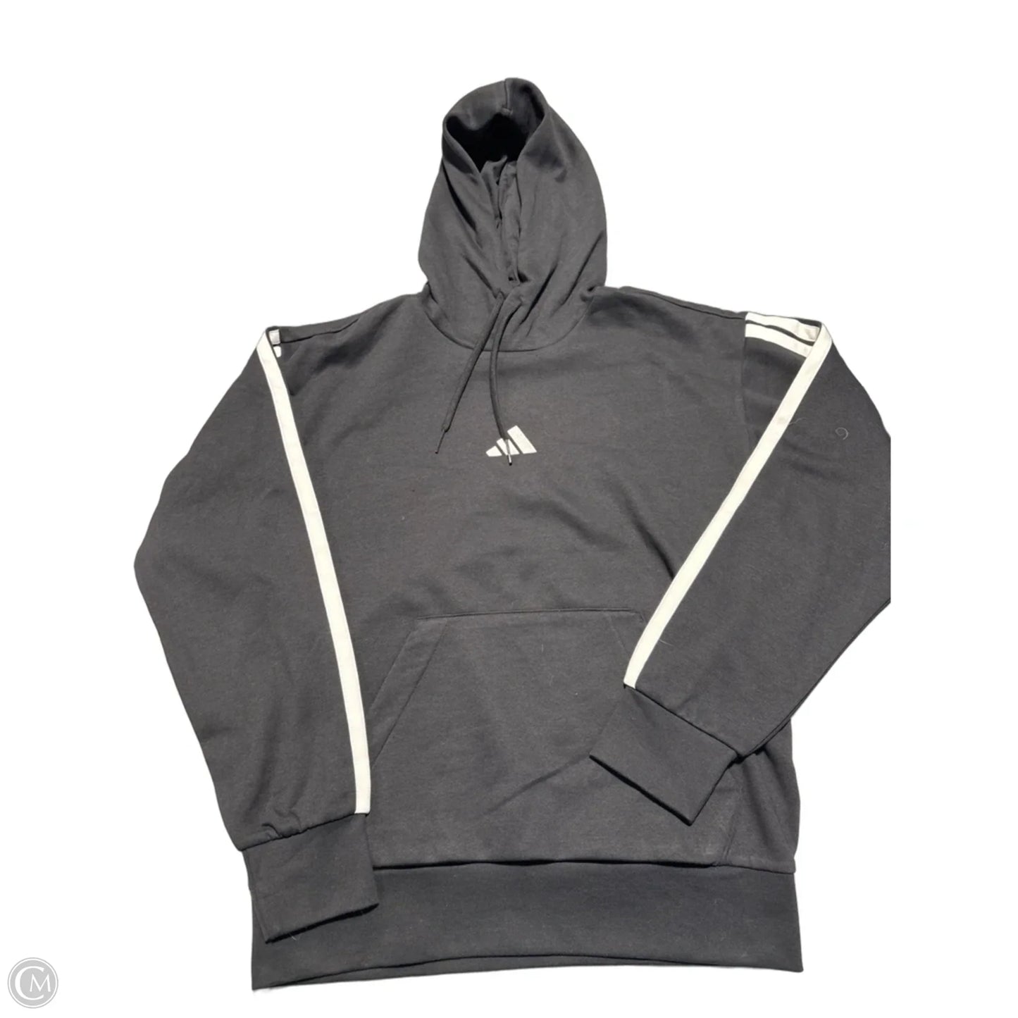 Sweatshirt Hoodie By Adidas In Black & White, Size: M