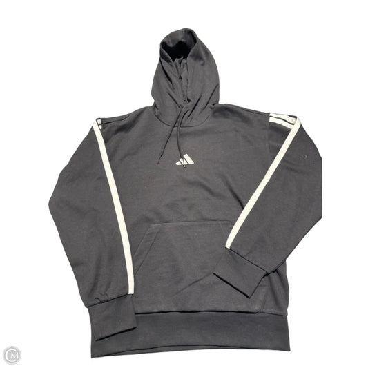 Sweatshirt Hoodie By Adidas In Black & White, Size: M