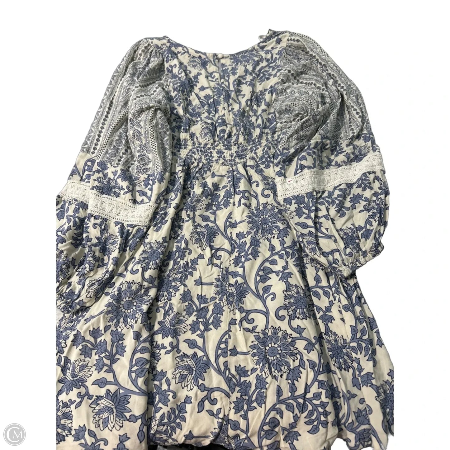 Dress Casual Short By Sincerely Jules In Blue & Cream, Size: S