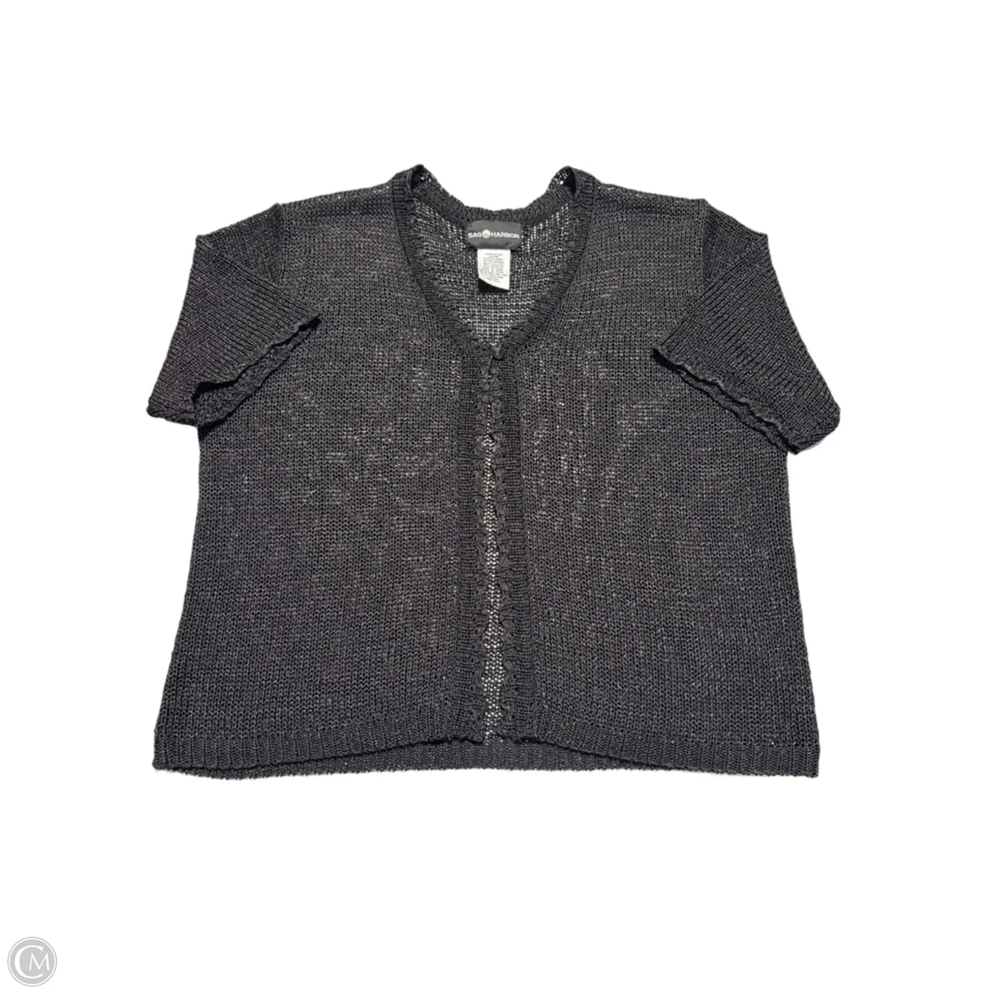 Top Short Sleeve By Sag Harbor In Black, Size: Xl