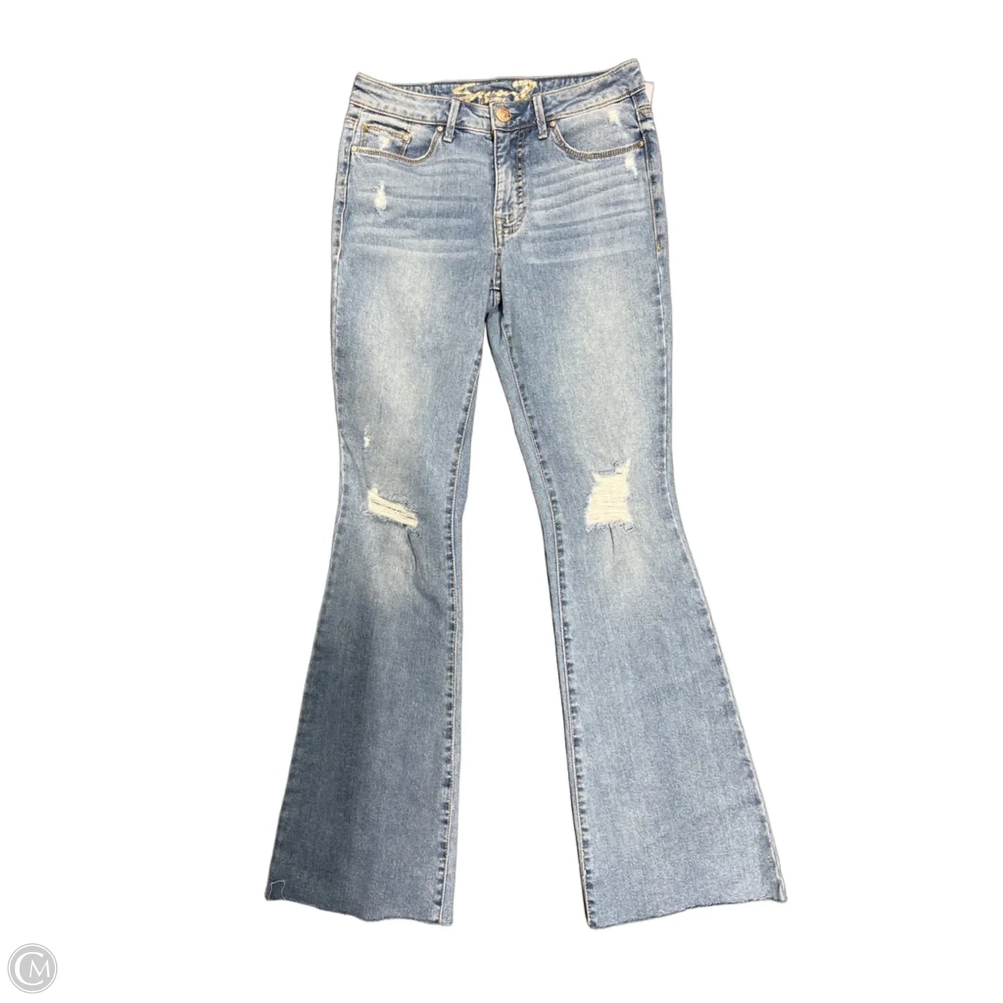 Jeans Flared By Seven 7 In Blue Denim, Size: 2