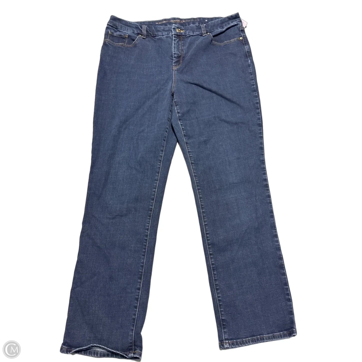 Jeans Straight By Chicos In Blue Denim, Size: 16
