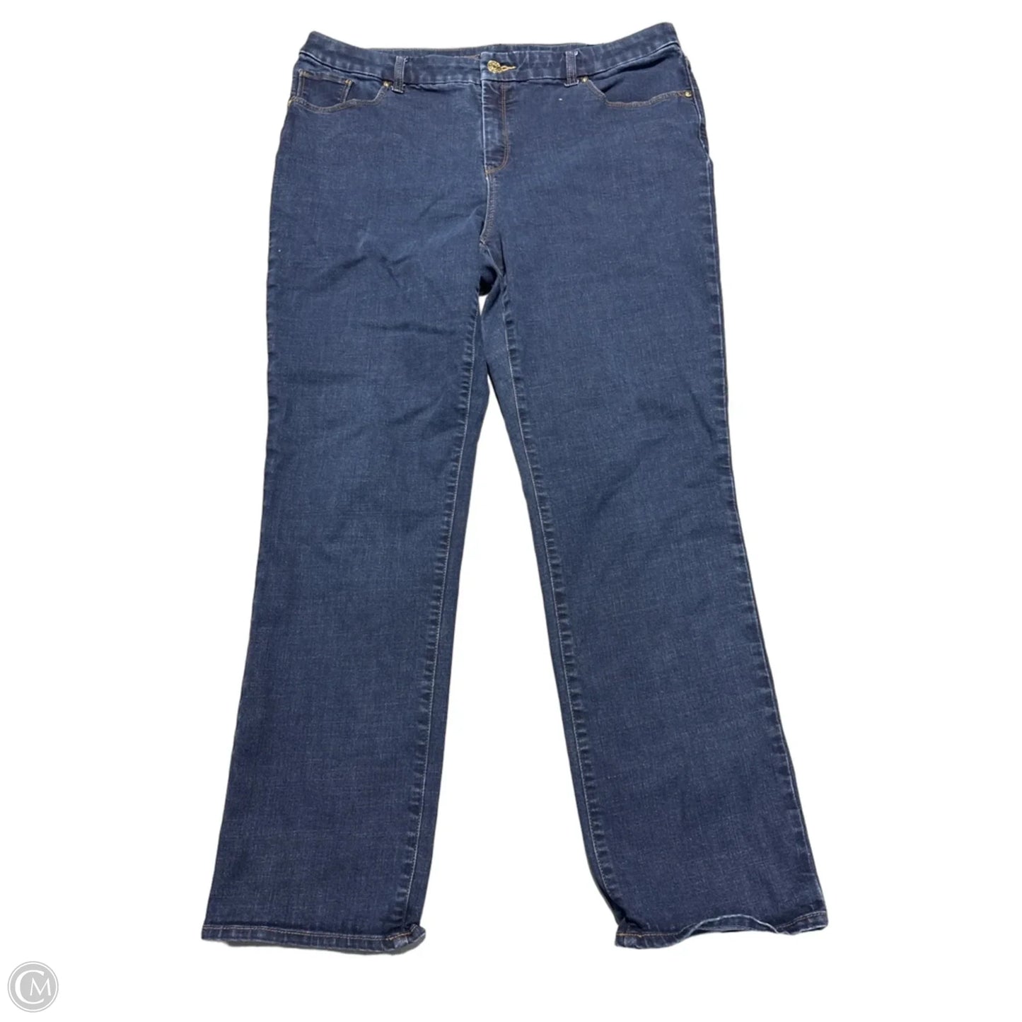 Jeans Straight By Chicos In Blue Denim, Size: 16