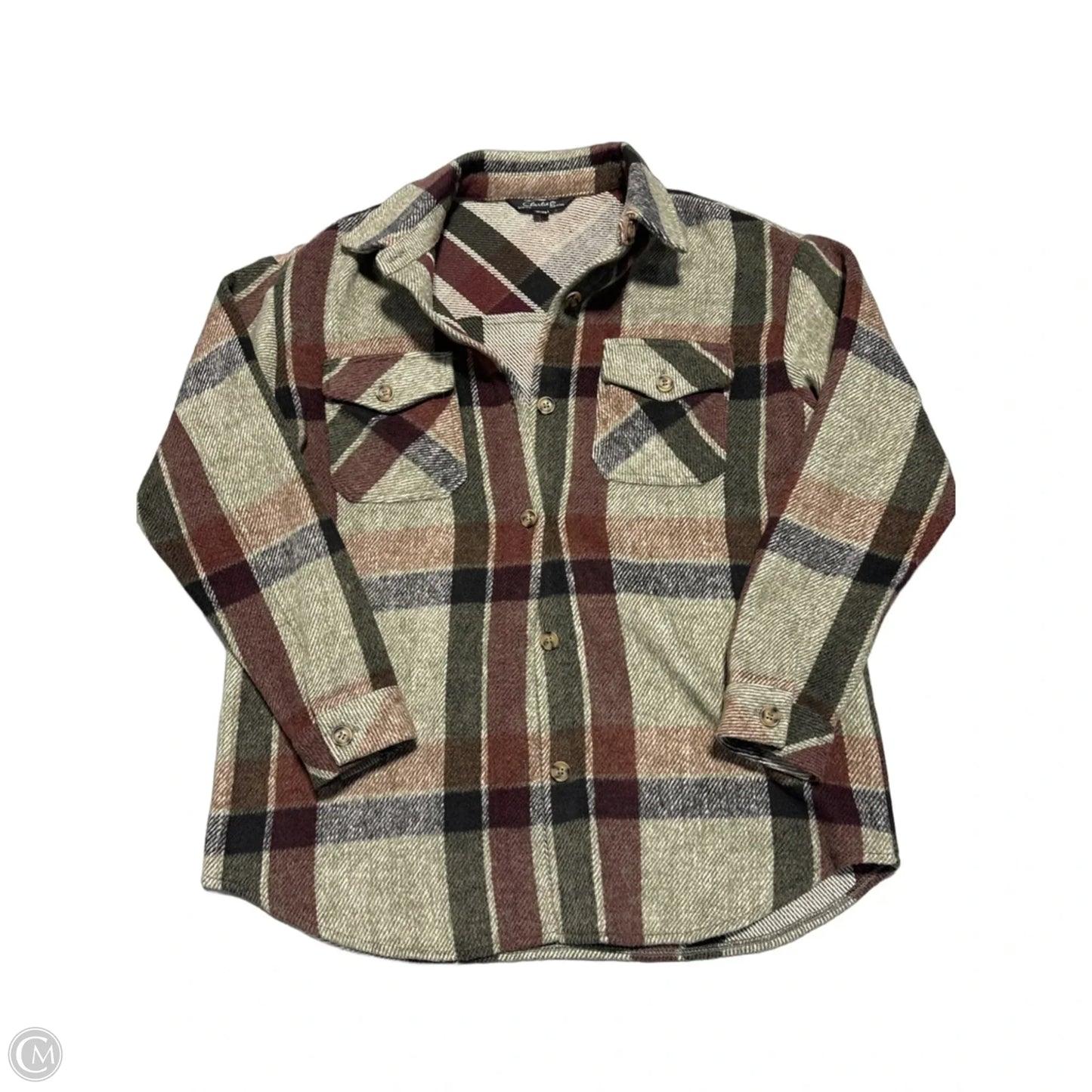 Top Long Sleeve By Charlie B In Plaid Pattern, Size: Xs
