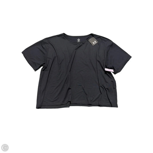 Athletic Top Short Sleeve By Under Armour In Black, Size: L