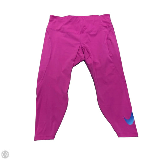 Athletic Leggings By Nike In Pink, Size: 1x