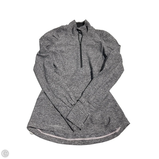 Athletic Top Long Sleeve Collar By Lululemon In Grey, Size: 4