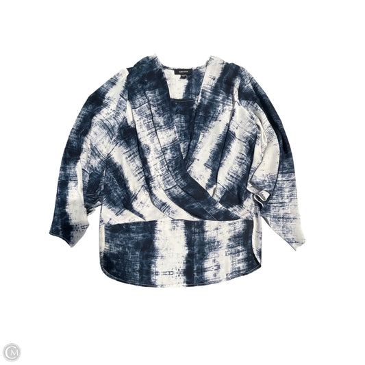 Blouse Short Sleeve By Karen Kane In Blue, Size: Xs