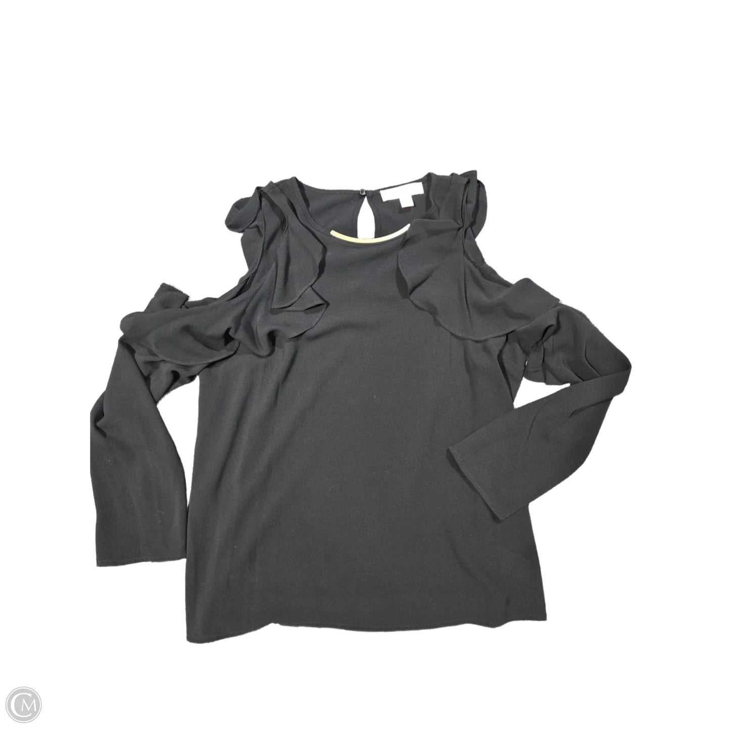 Top Long Sleeve By Michael By Michael Kors In Black, Size: L