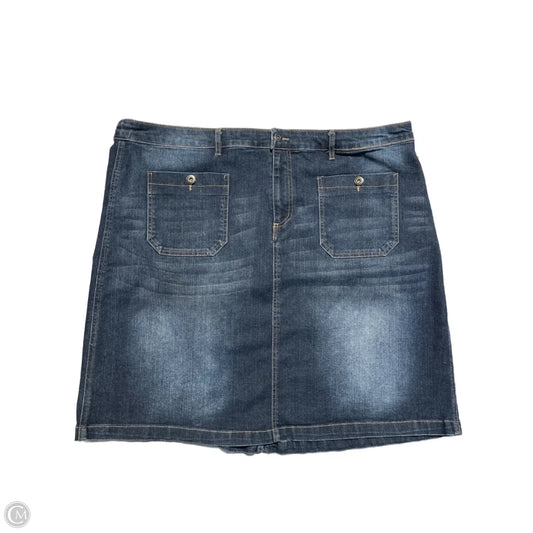 Skirt Mini & Short By Cj Banks In Blue Denim, Size: 24
