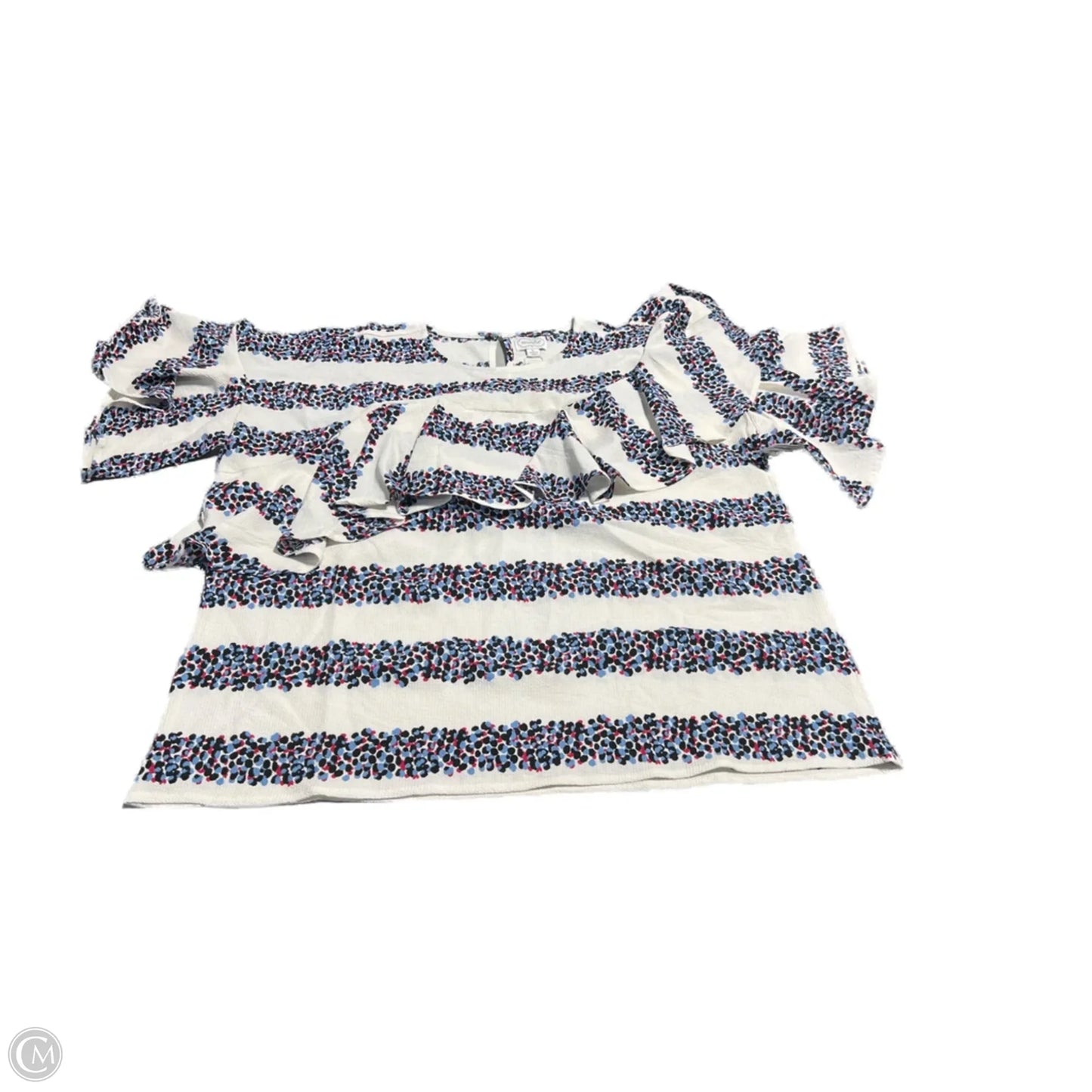 Blouse Short Sleeve By Mudpie In White, Size: L