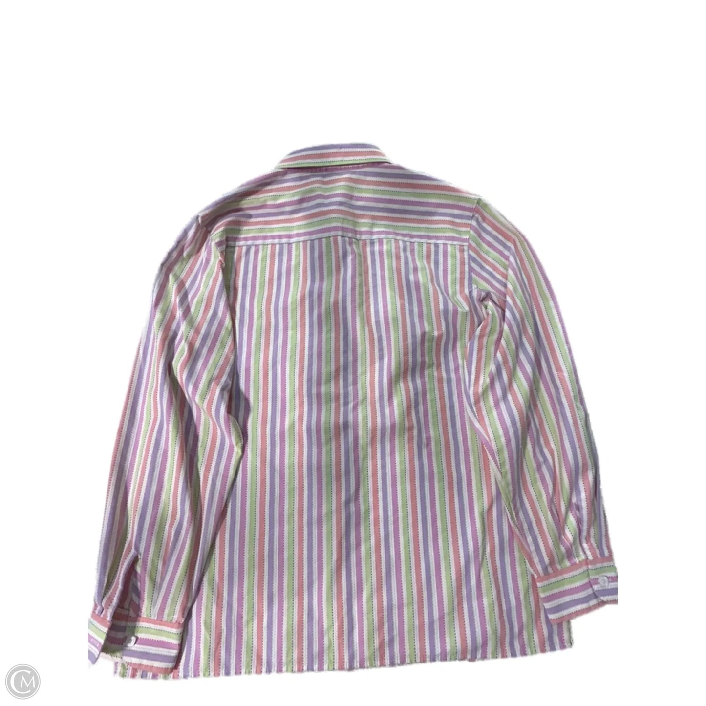 Top Long Sleeve By Foxcroft In Striped Pattern, Size: Xl