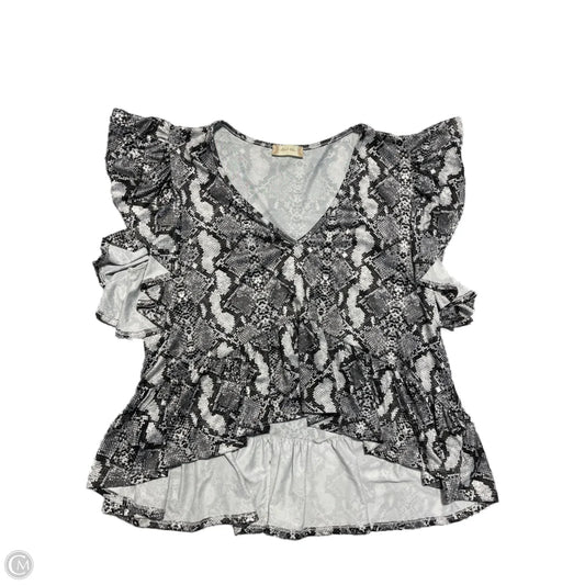 Top Short Sleeve By Altard State In Snakeskin Print, Size: L