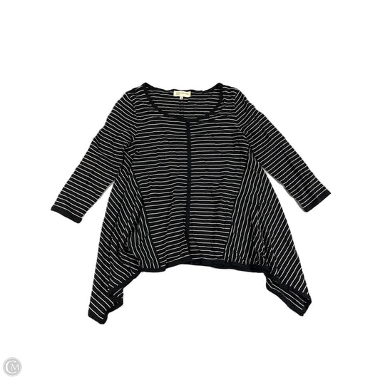 Top Long Sleeve Basic By Jones New York In Striped Pattern, Size: M
