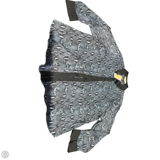 Blouse Long Sleeve By Michael By Michael Kors In Black & Blue, Size: 2x