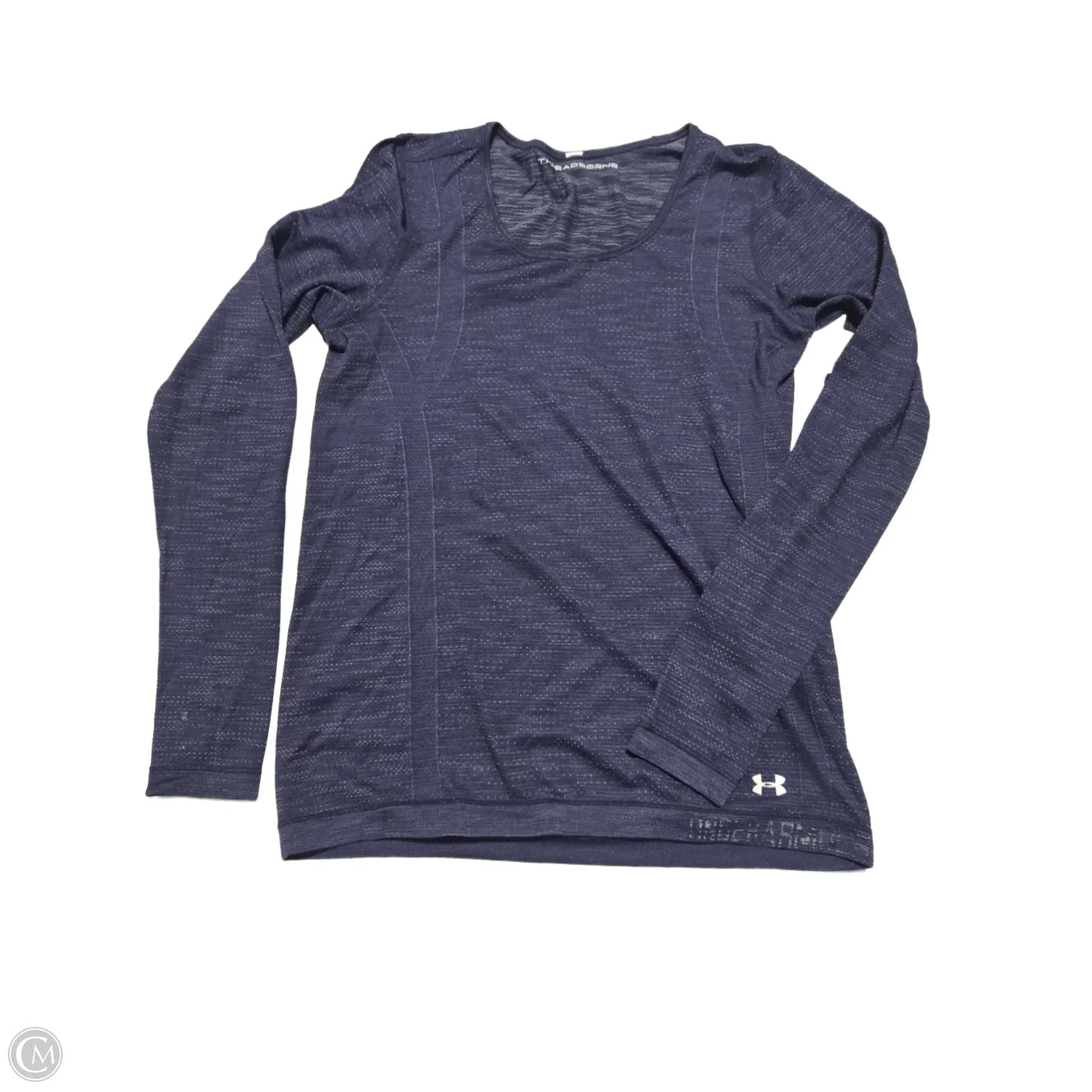 Athletic Top Long Sleeve Crewneck By Under Armour In Navy, Size: M