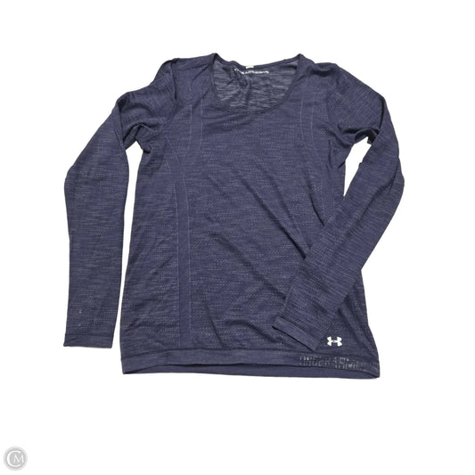 Athletic Top Long Sleeve Crewneck By Under Armour In Navy, Size: M