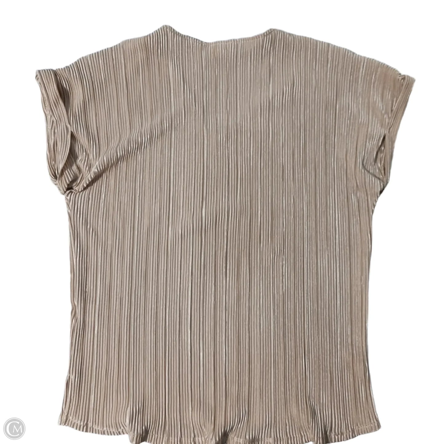 Top Short Sleeve By Andree By Unit In Gold, Size: L