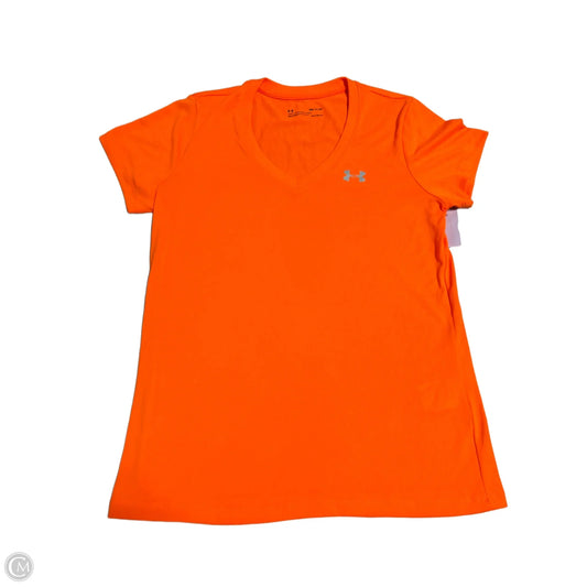 Athletic Top Short Sleeve By Under Armour In Orange, Size: S