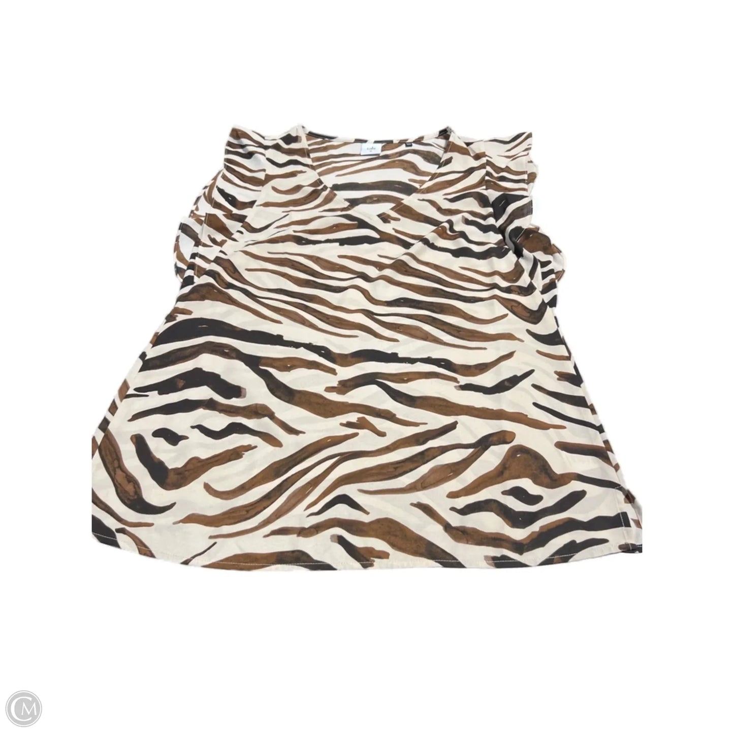 Top Short Sleeve By Cabi In Animal Print, Size: M