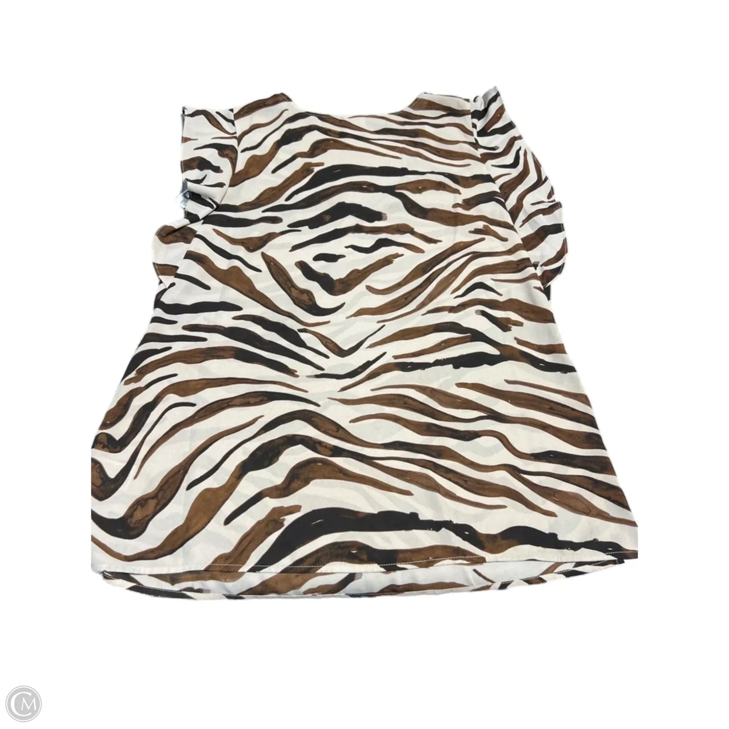 Top Short Sleeve By Cabi In Animal Print, Size: M