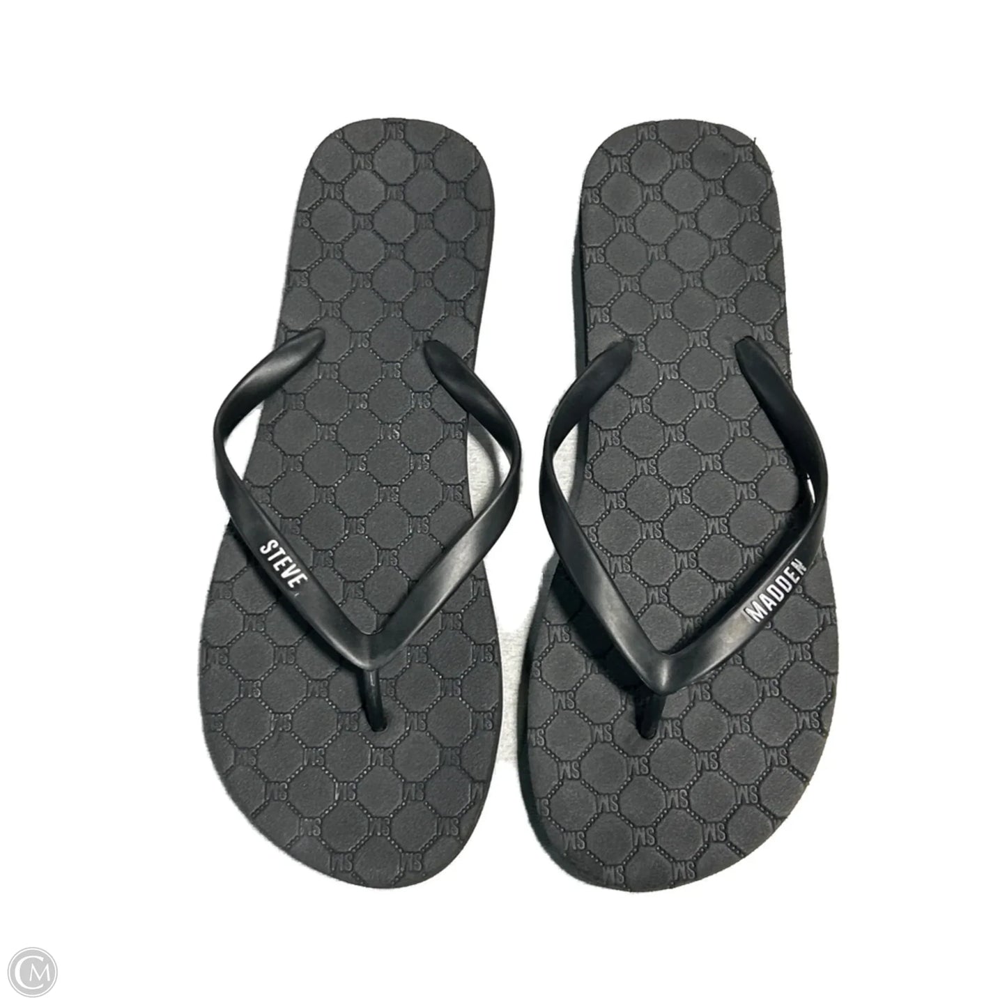 Sandals Flip Flops By Steve Madden In Black, Size: 9