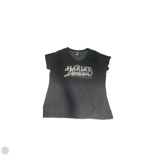 Top Short Sleeve Basic By Harley Davidson In Black & Grey, Size: Xxl