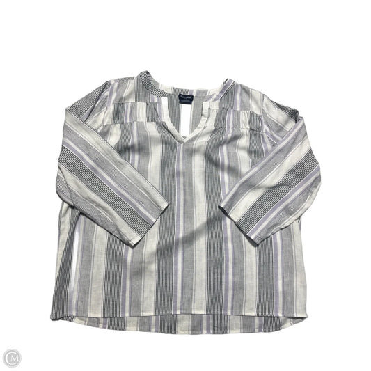 Top 3/4 Sleeve By Splendid In Striped Pattern, Size: L