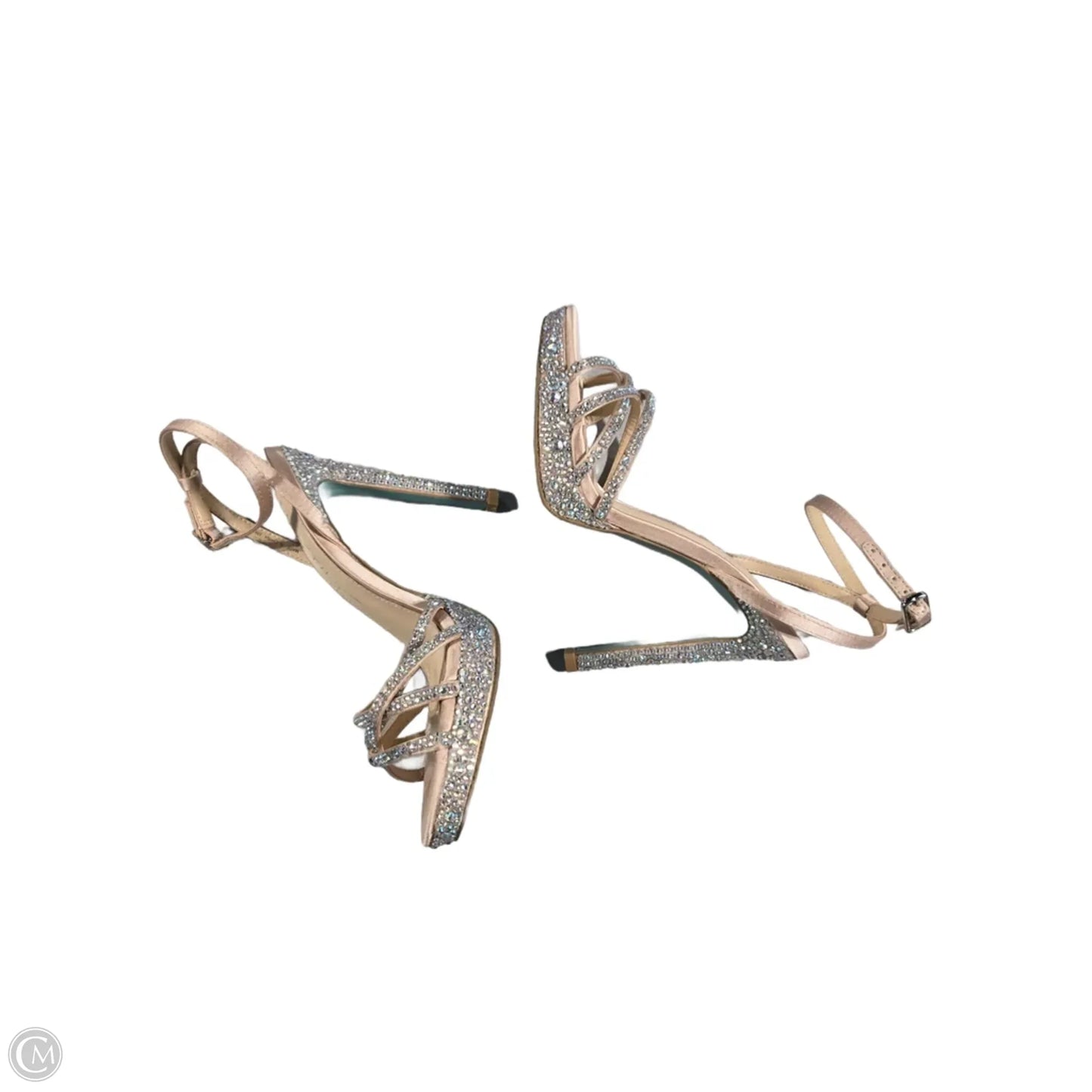 Sandals Heels Stiletto By Betsey Johnson In Tan & White, Size: 6