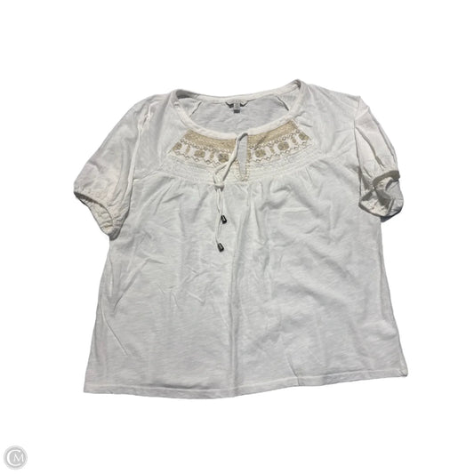 Top Short Sleeve By Lucky Brand In White, Size: M