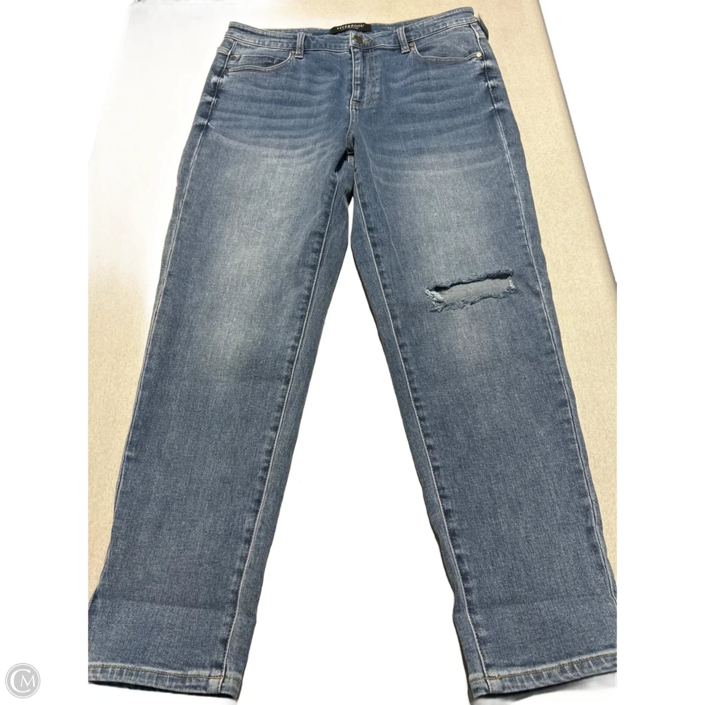 Jeans Straight By Liverpool In Blue Denim, Size: 12