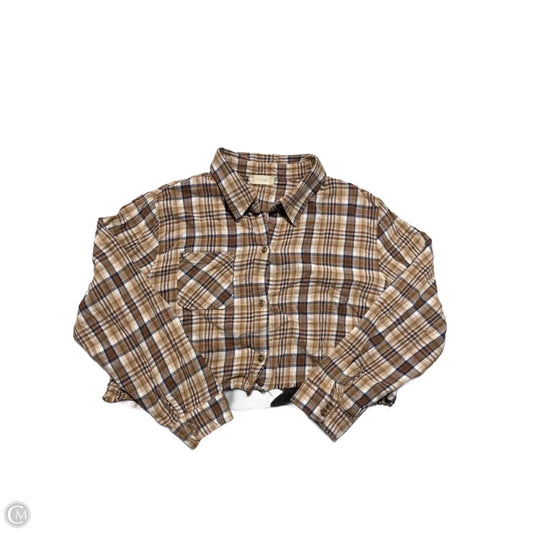 Top Long Sleeve By Altard State In Plaid Pattern, Size: L